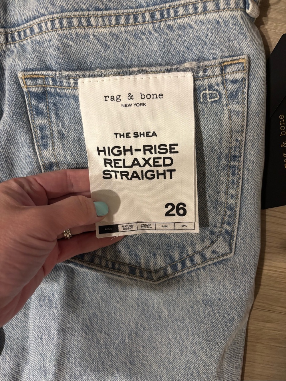 rag & bone Jeans Light Wash High- Rise Relaxed Straight Jeans MSRP $298 - Picture 5 of 8